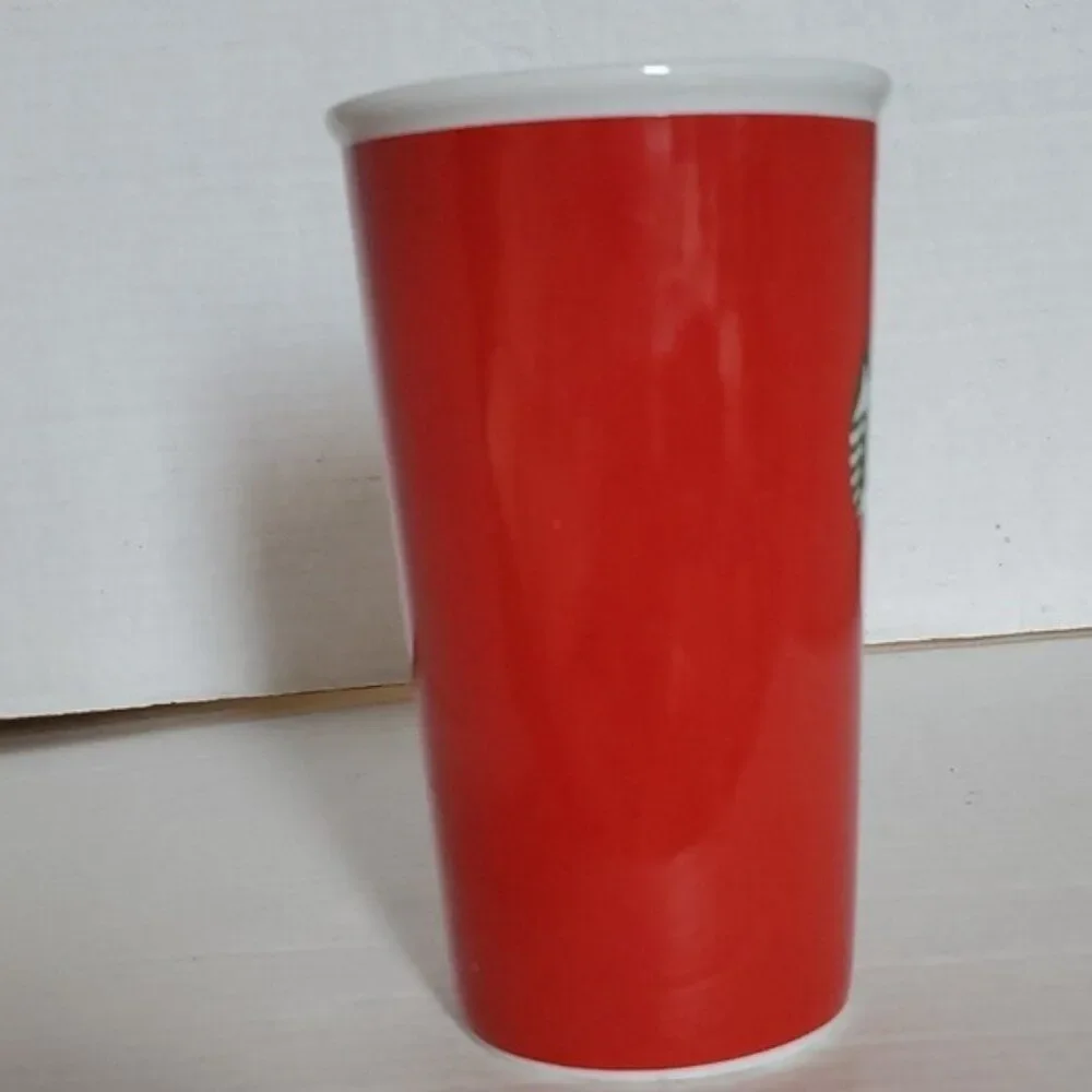 2017 Starbucks Travel Mug Cup Tumbler 11oz Ceramic Red Hot Cold Coffee Tea Cocoa